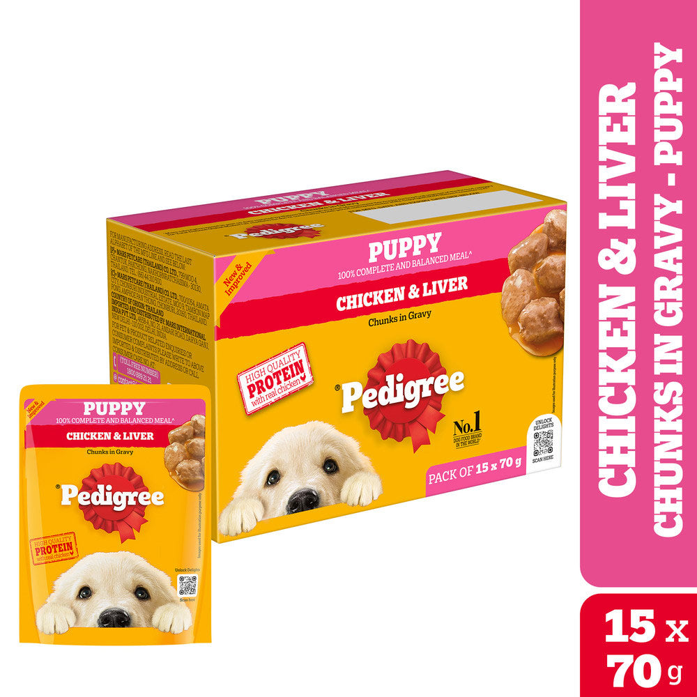 Pedigree Chicken & Liver Chunks in Gravy Puppy Wet Dog Food