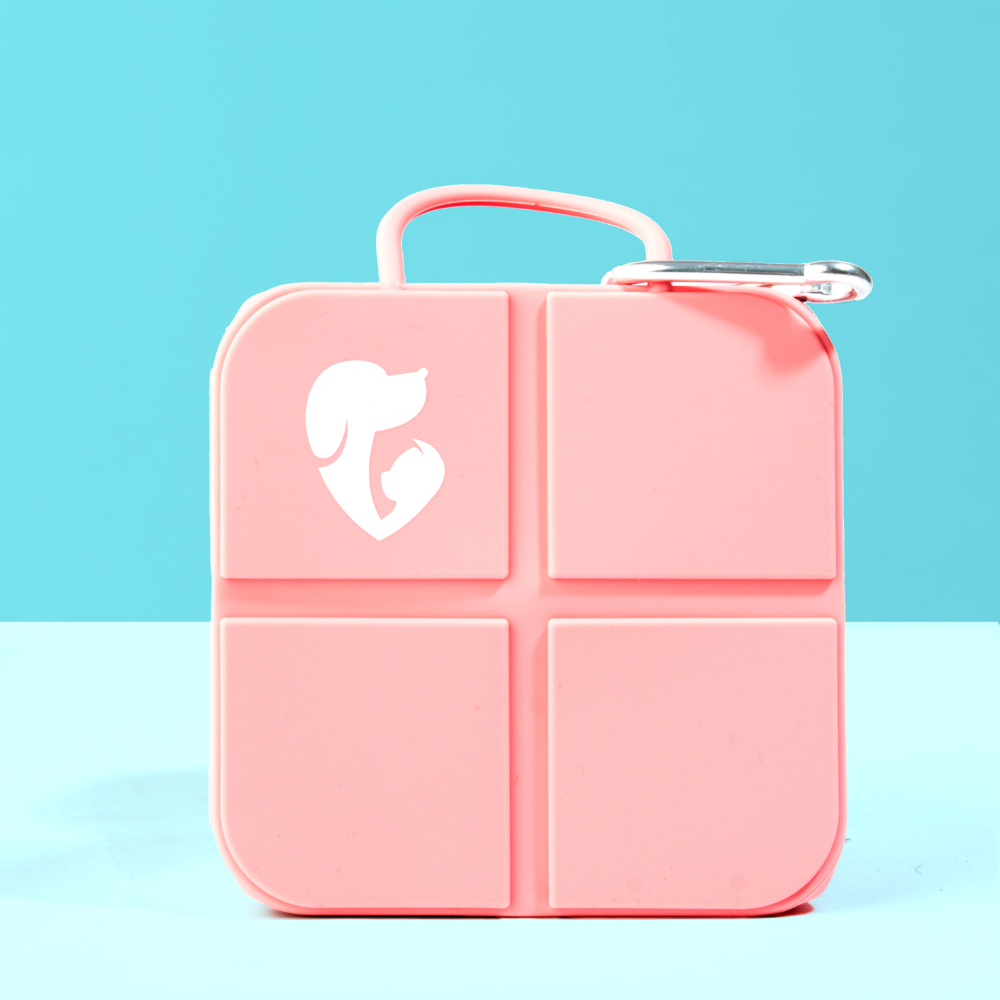 Pet Set Go  Foldable Square Bowl for Dogs (Pink)