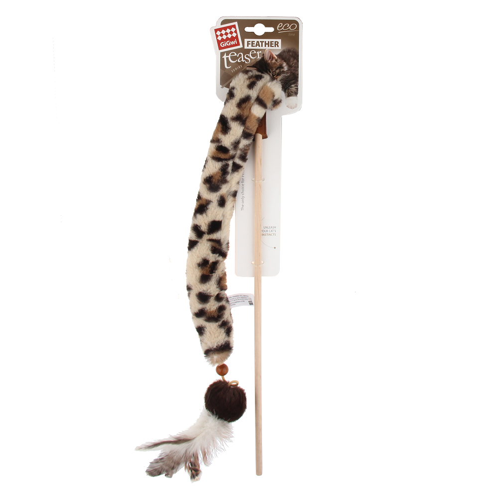 GiGwi Feather Teaser Eco Line Plush Tail Toy for Cats