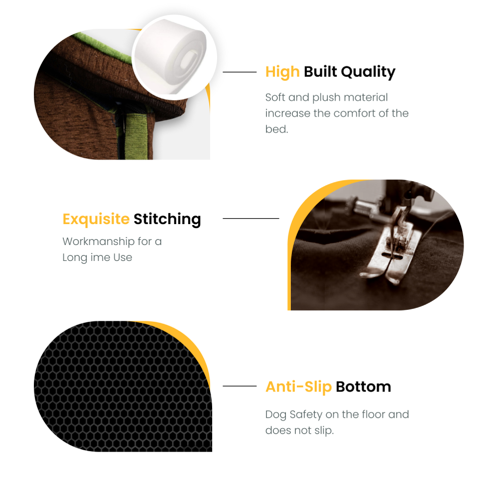 House of Furry Burno Hercules Washable Hut Style House for Dogs and Cats (Dark Coffee)