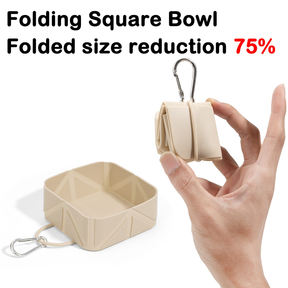 Pet Set Go  Foldable Square Bowl for Dogs (Purple)