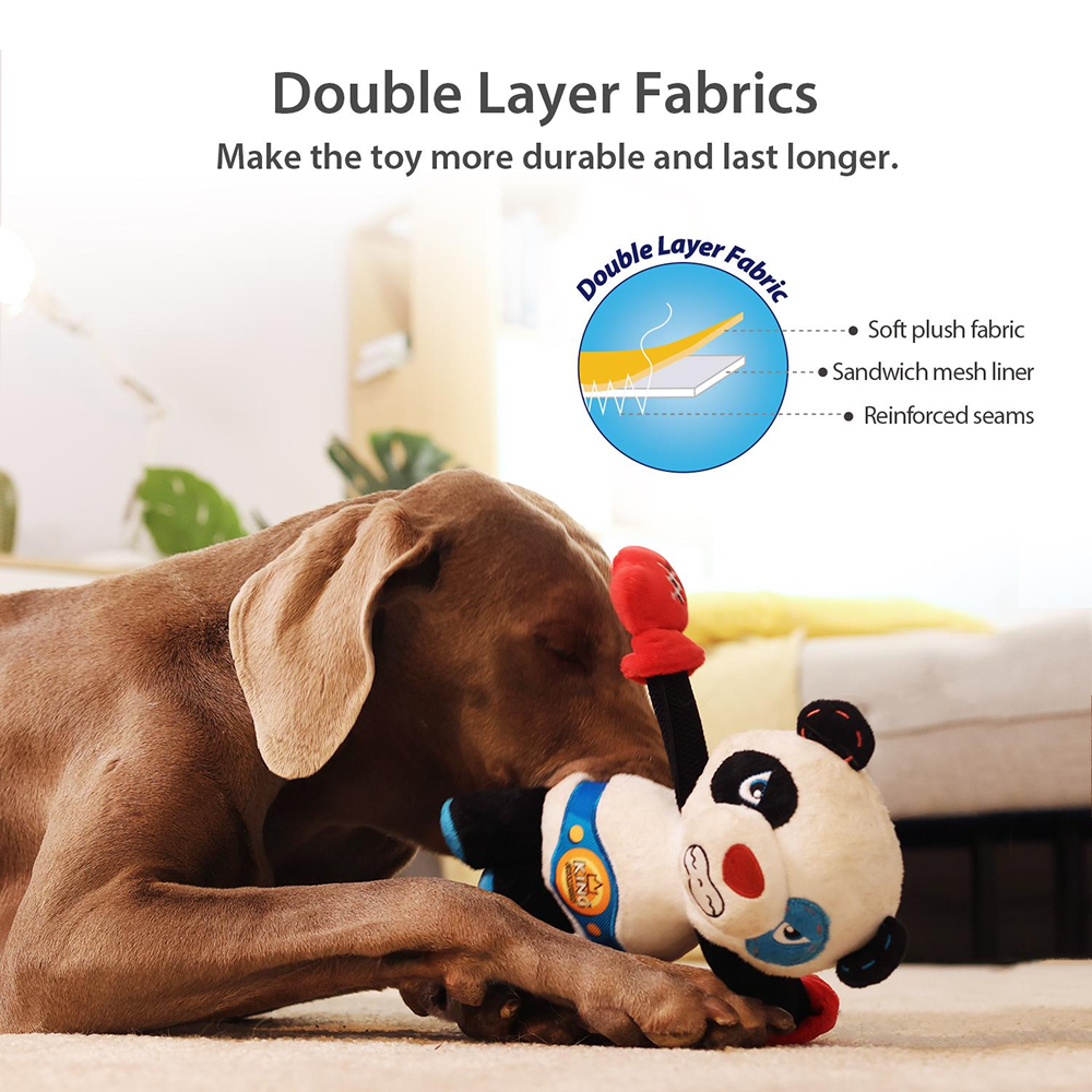 GiGwi Rock Zoo King Boxer Panda Toy for Dogs