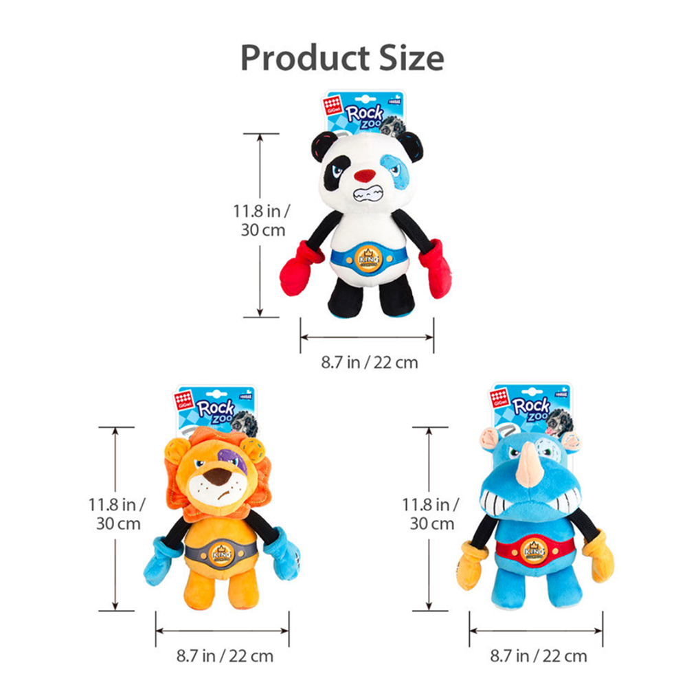GiGwi Rock Zoo King Boxer Panda Toy for Dogs