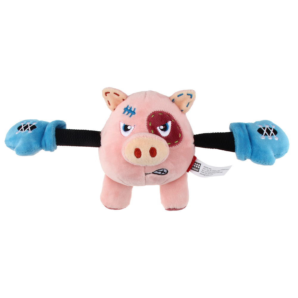 GiGwi Rock Zoo King Boxer Pig Toy for Dogs