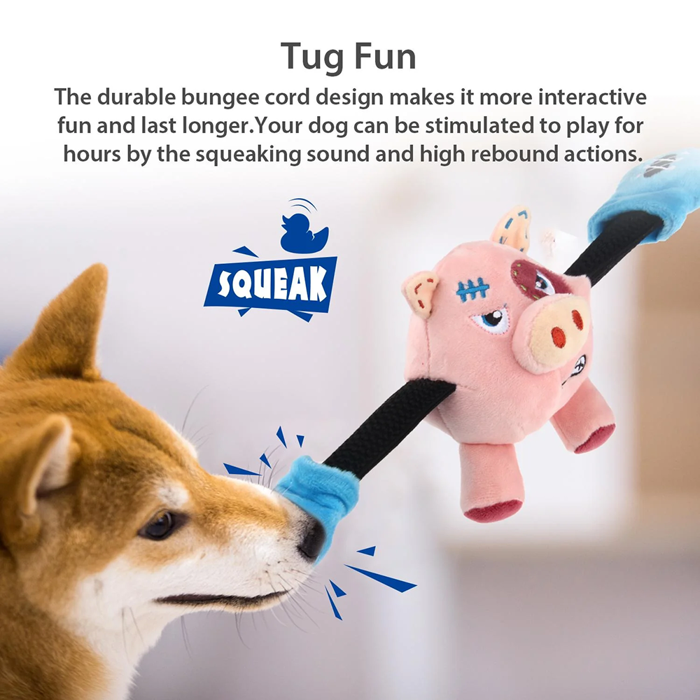 GiGwi Rock Zoo King Boxer Pig Toy for Dogs