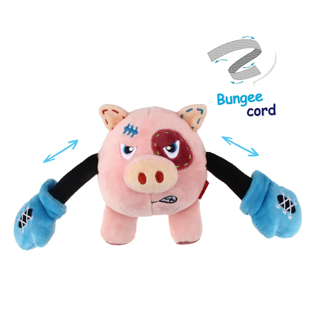 GiGwi Rock Zoo King Boxer Pig Toy for Dogs