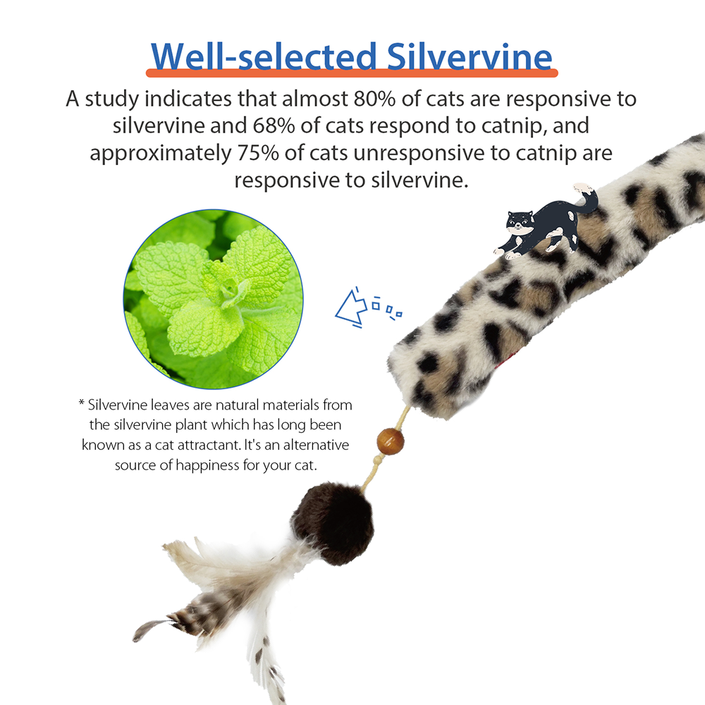 GiGwi Feather Teaser Eco Line Plush Tail Toy for Cats