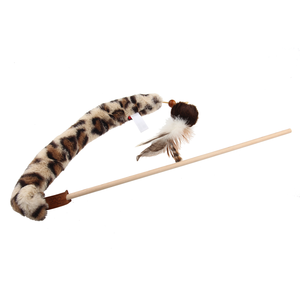 GiGwi Feather Teaser Eco Line Plush Tail Toy for Cats