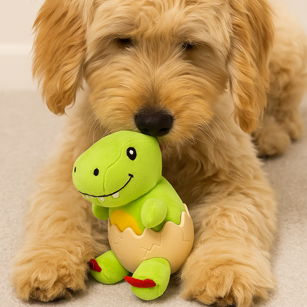 Talking Dog Club Dino in a Shell Plush Toy for Dogs (Green)