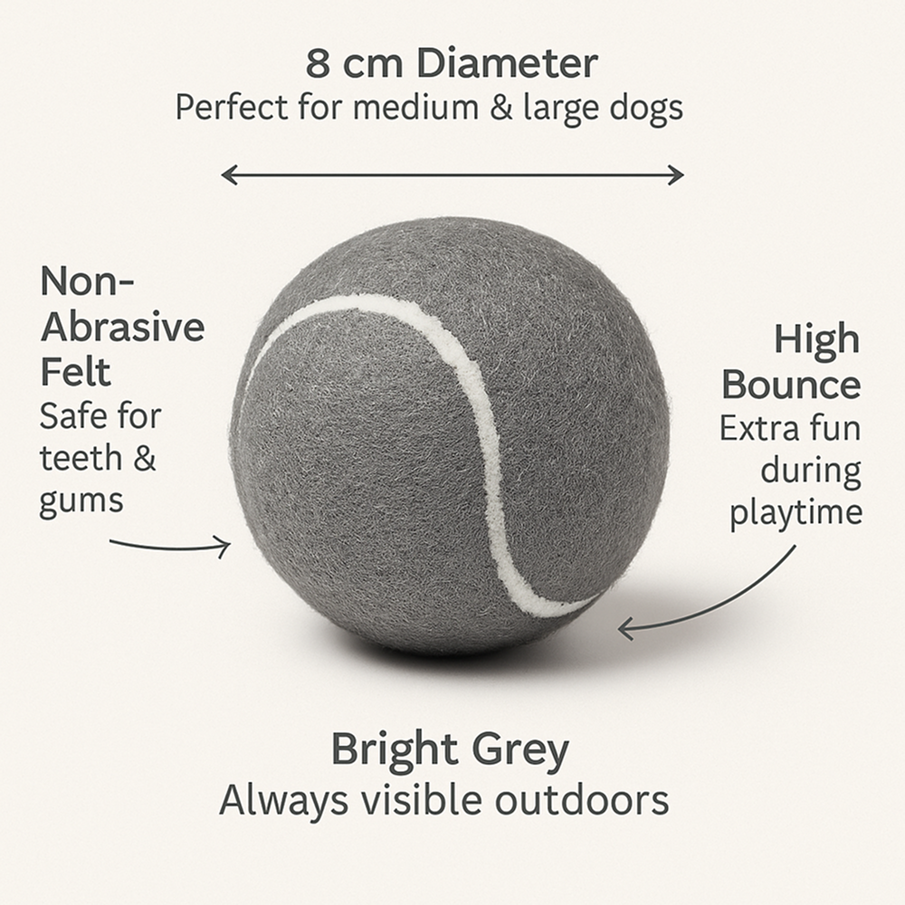 Talking Dog Club Tennis Ball Toy for Dogs (Grey)