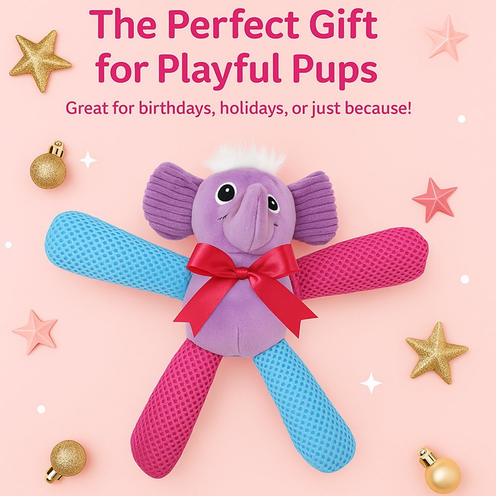 Talking Dog Club Baby Elephant Plush Toy for Dogs (Purple)