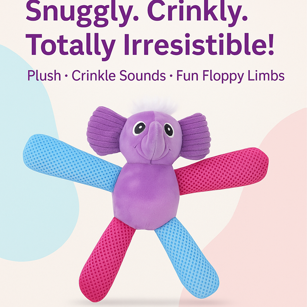 Talking Dog Club Baby Elephant Plush Toy for Dogs (Purple)