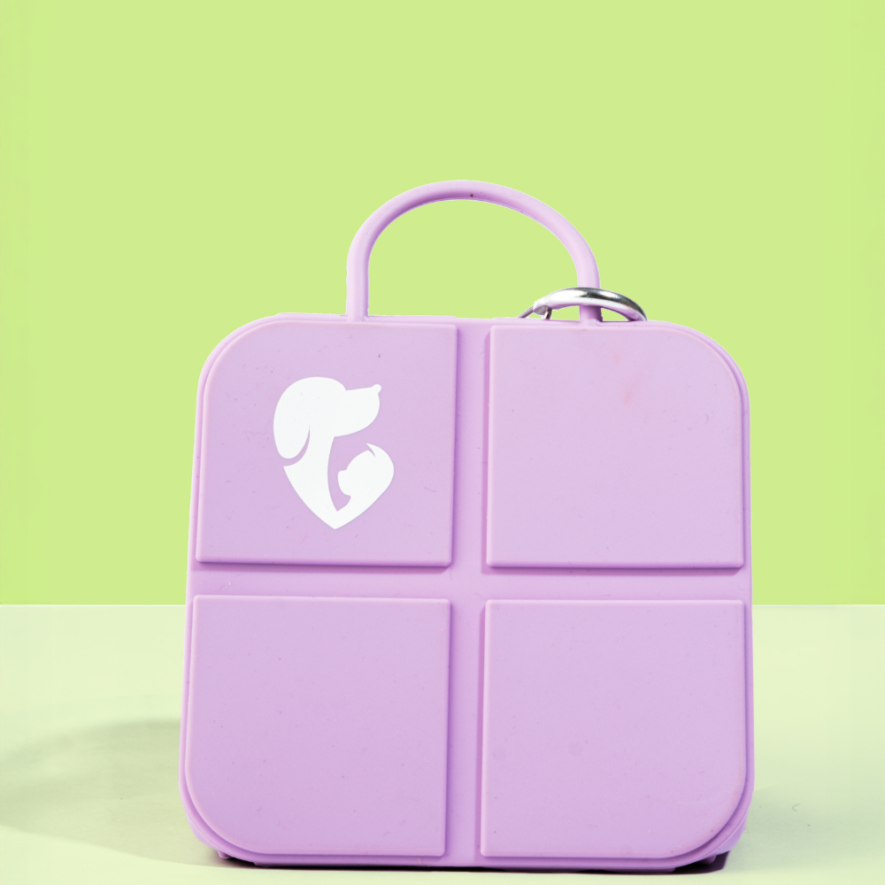 Pet Set Go  Foldable Square Bowl for Dogs (Purple)