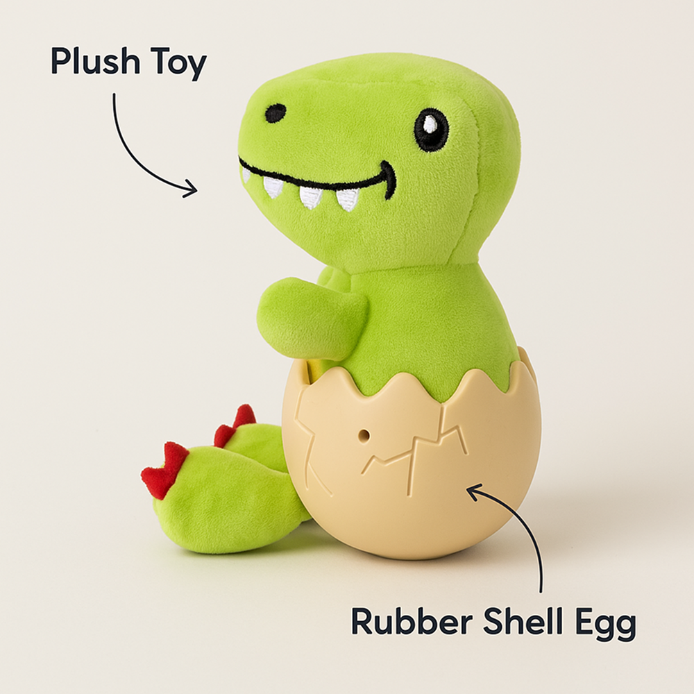 Talking Dog Club Dino in a Shell Plush Toy for Dogs (Green)