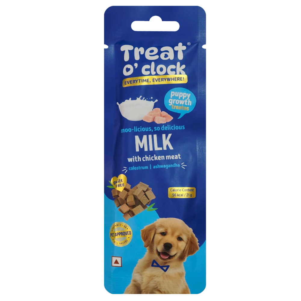 Natural Remedies Treat O'Clock Milk with Chicken Meat Treats for Dogs