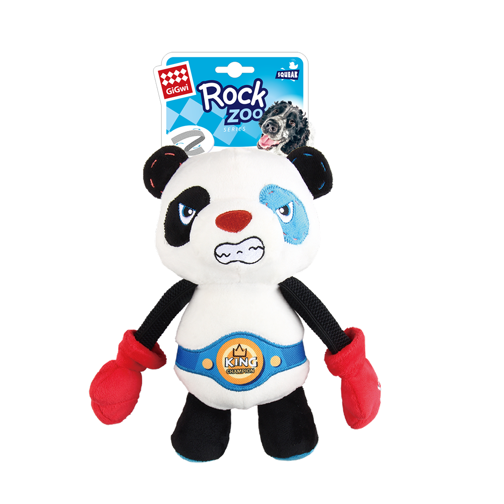 GiGwi Rock Zoo King Boxer Panda Toy for Dogs