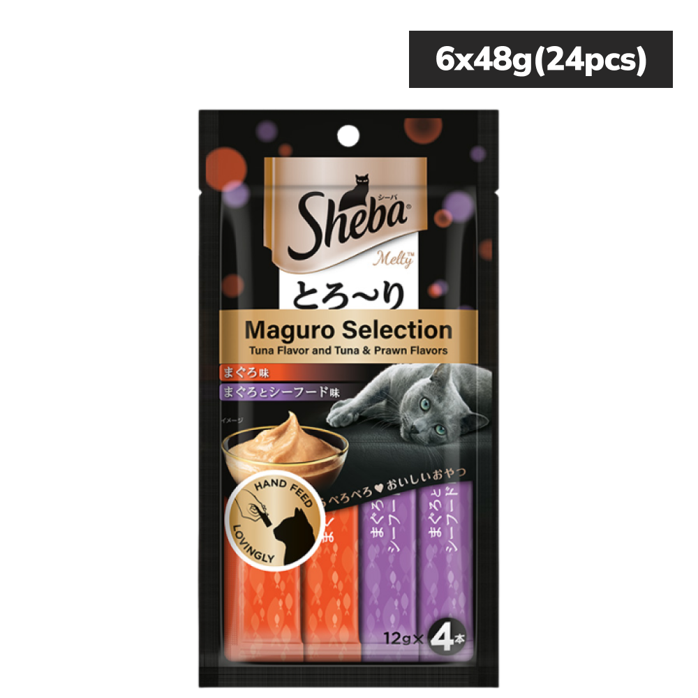 Sheba Tuna Flavor and Tuna & Prawn Maguro Selection Melty Premium Cat Treats