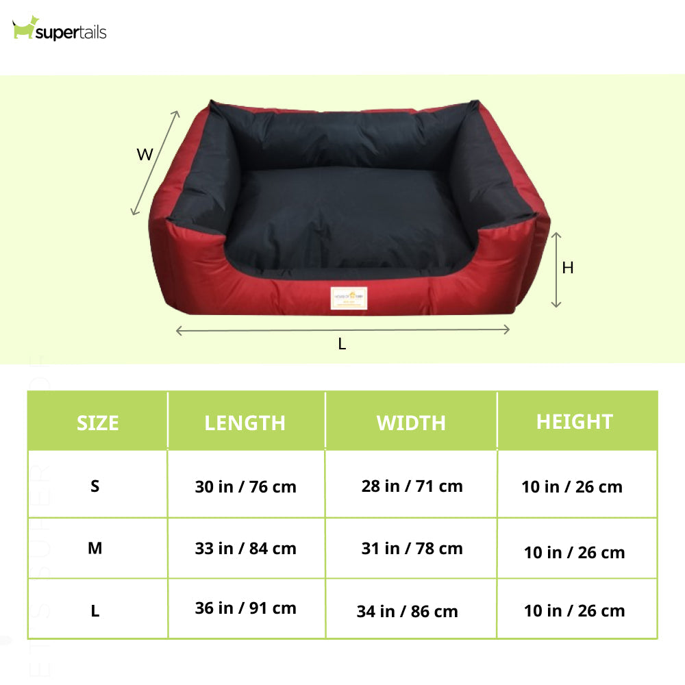 House of Furry Fully Waterproof High Bolster Ciru Bed for Dogs and Cats (Multicolor)