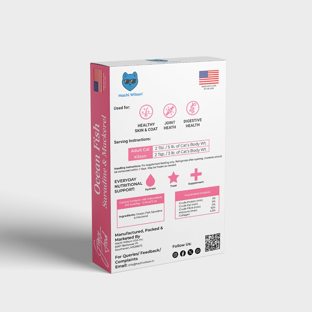 Hachi Wilson Premium Ocean Fish Sardine and Mackerel Gravy Cat Wet Food