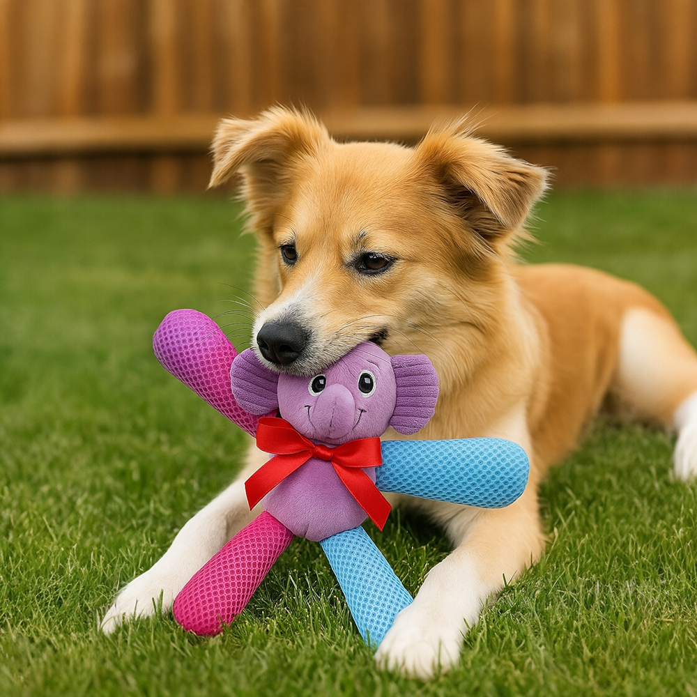 Talking Dog Club Baby Elephant Plush Toy for Dogs (Purple)