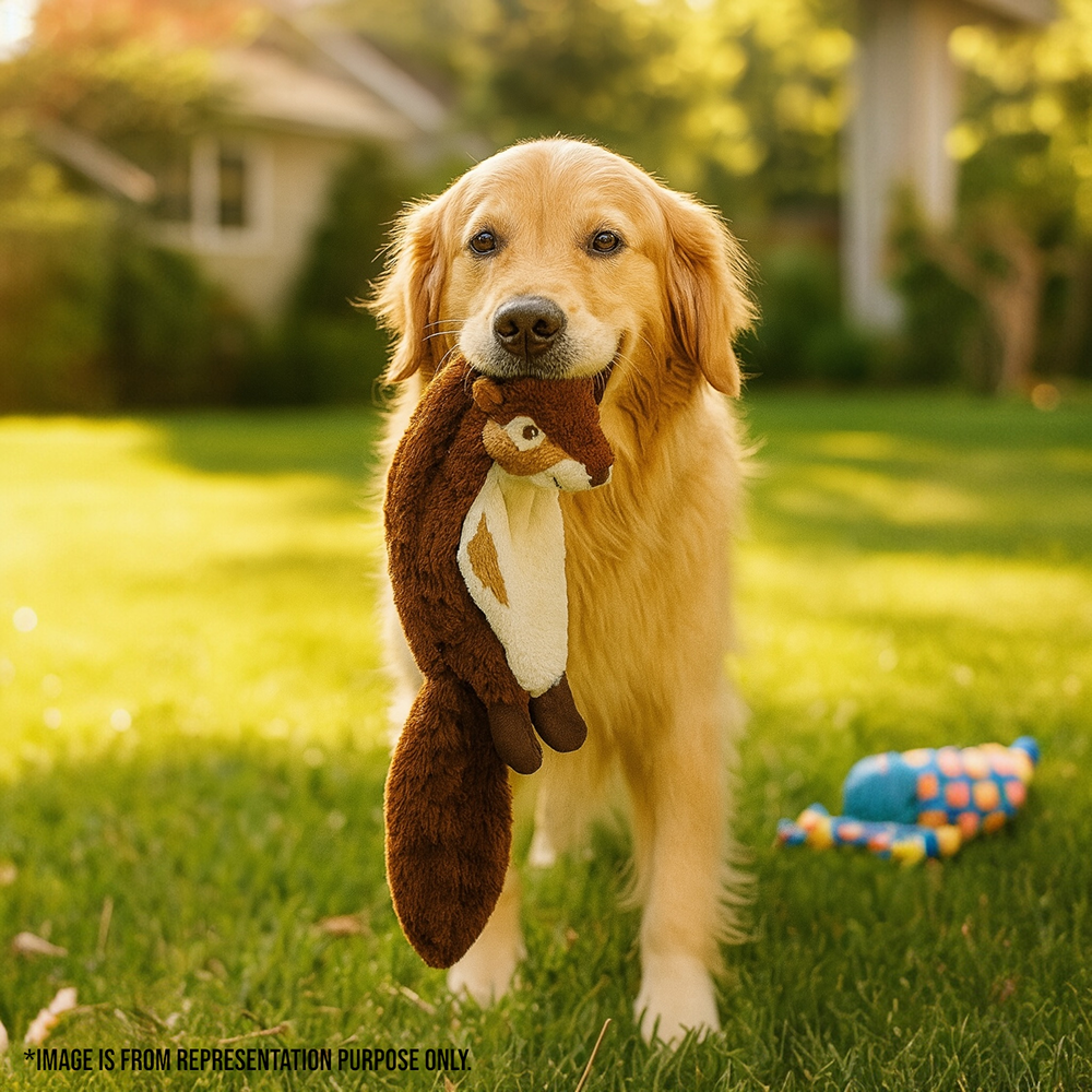 Talking Dog Club Chipmunk Stuffless Plush Toy for Dogs (Brown)