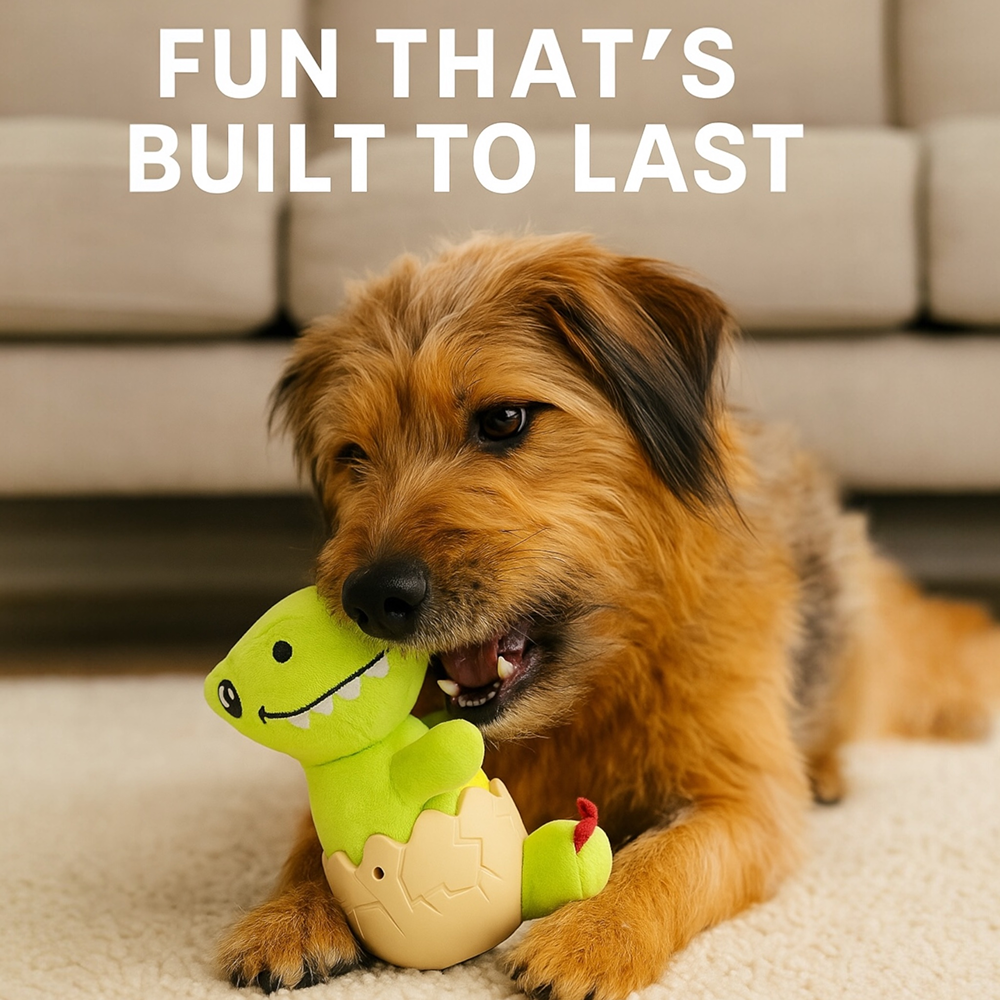 Talking Dog Club Dino in a Shell Plush Toy for Dogs (Green)