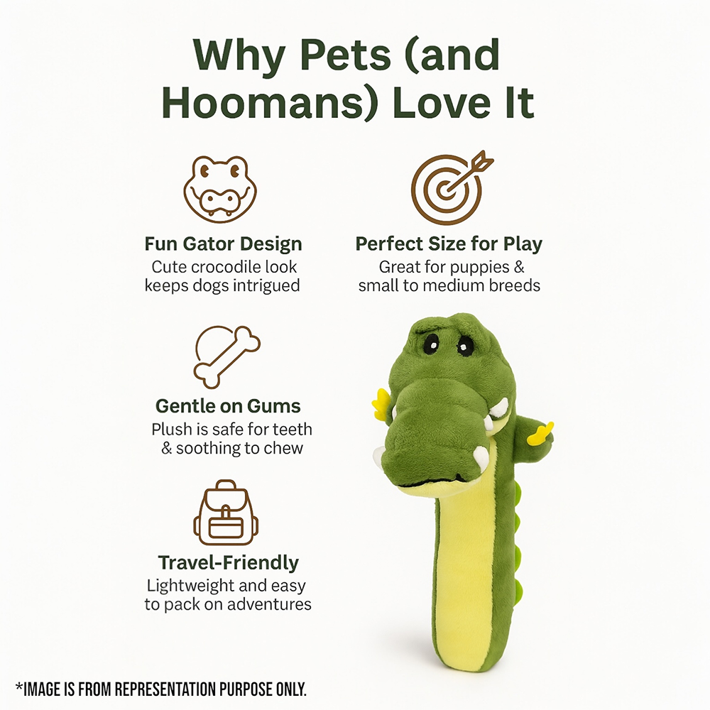 Talking Dog Club Gator Plush Toy for Dogs (Green)
