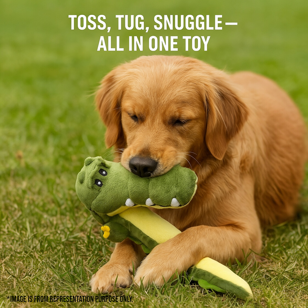 Talking Dog Club Gator Plush Toy for Dogs (Green)