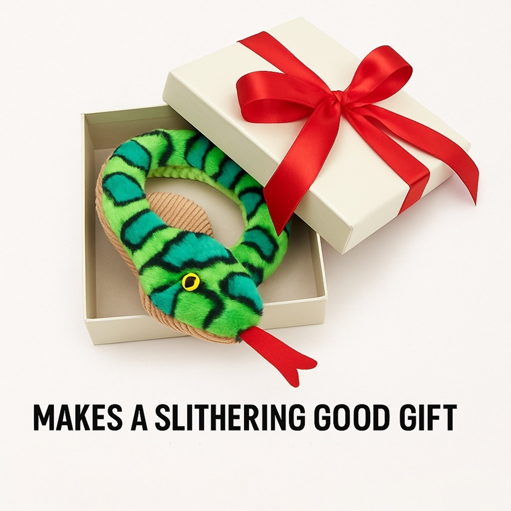 Talking Dog Club XL Cobra Rattle Plush Toy for Dogs (Green)