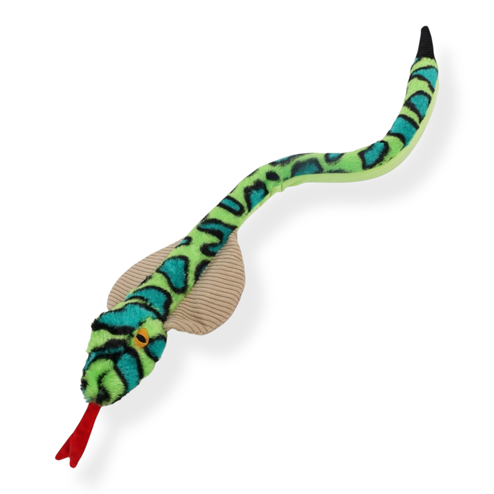 Talking Dog Club XL Cobra Rattle Plush Toy for Dogs (Green)