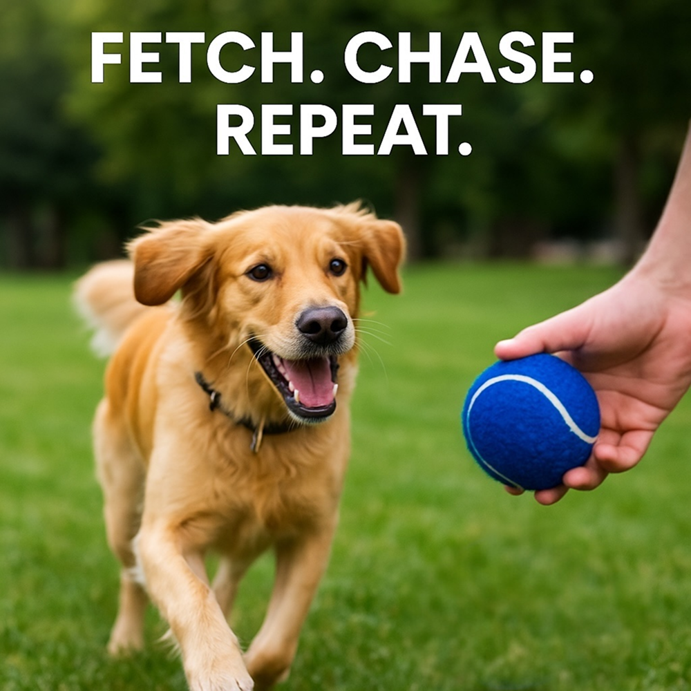 Talking Dog Club Tennis Ball Toy for Dogs (Blue)