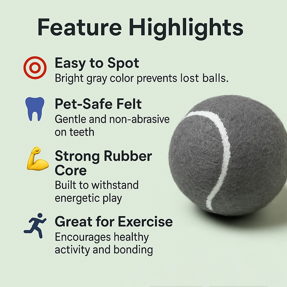 Talking Dog Club Tennis Ball Toy for Dogs (Grey)