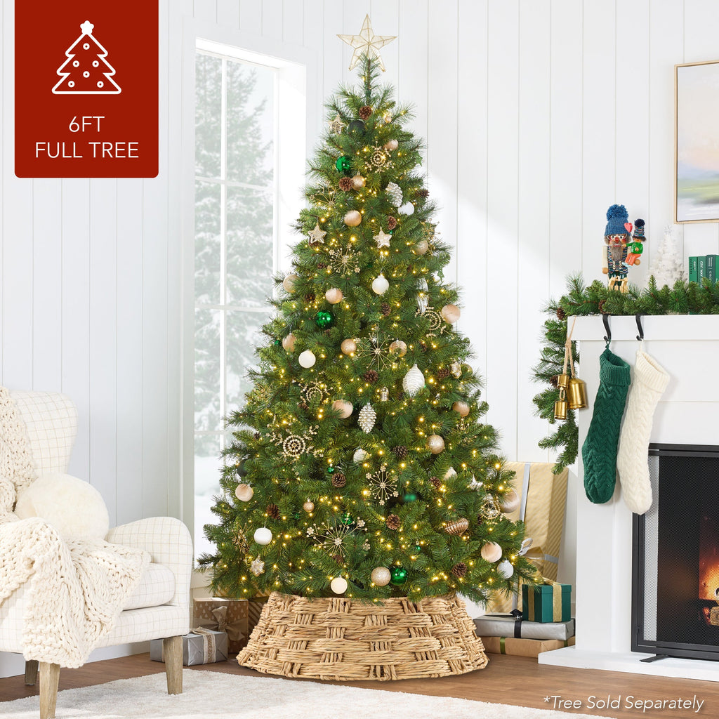 Basket Woven Hyacinth Christmas Holiday Tree Collar - 24in