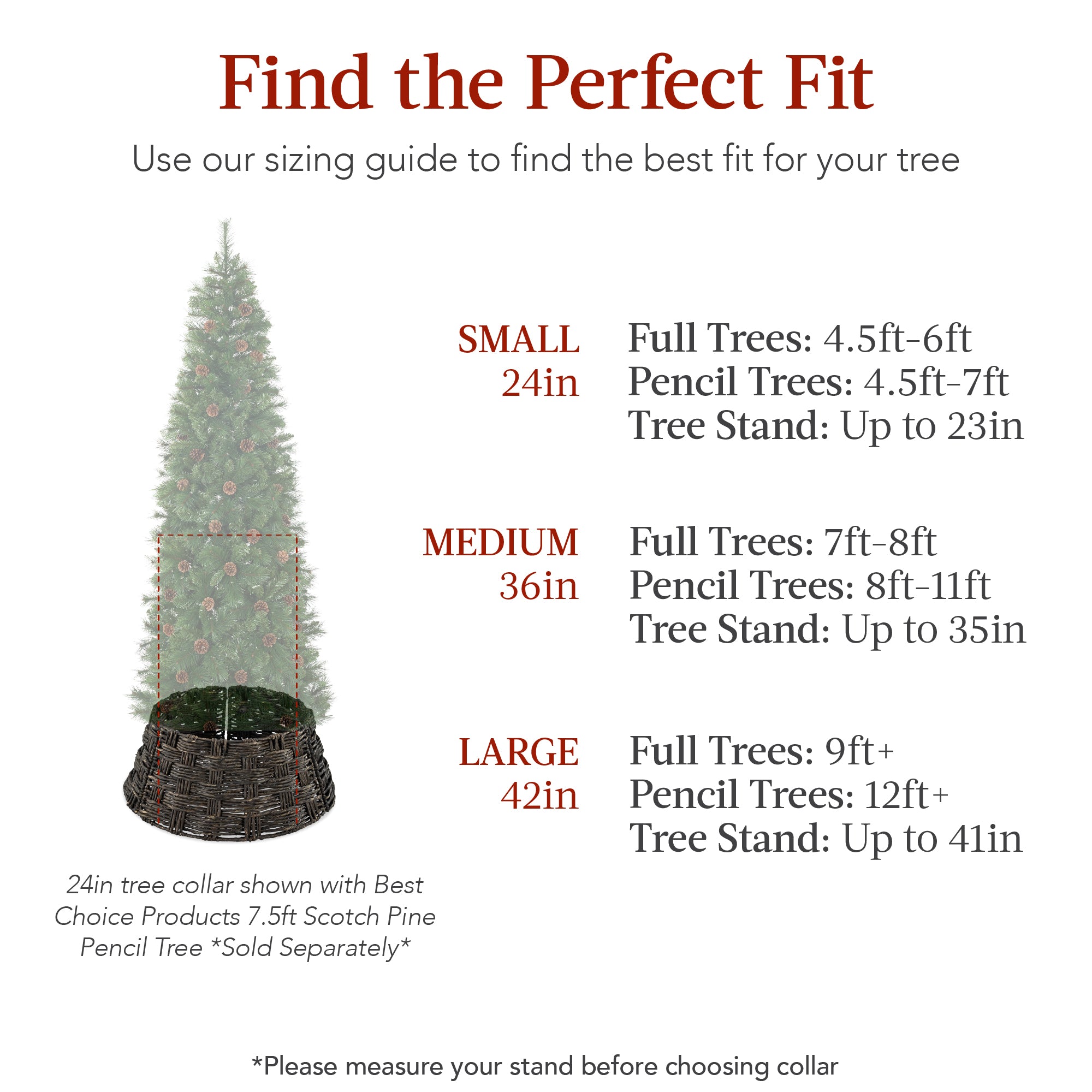 Basket Woven Hyacinth Christmas Holiday Tree Collar - 24in