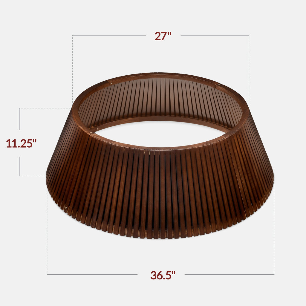 Christmas Tree Collar, Solid Wood Slatted Tree Accessory - 36in