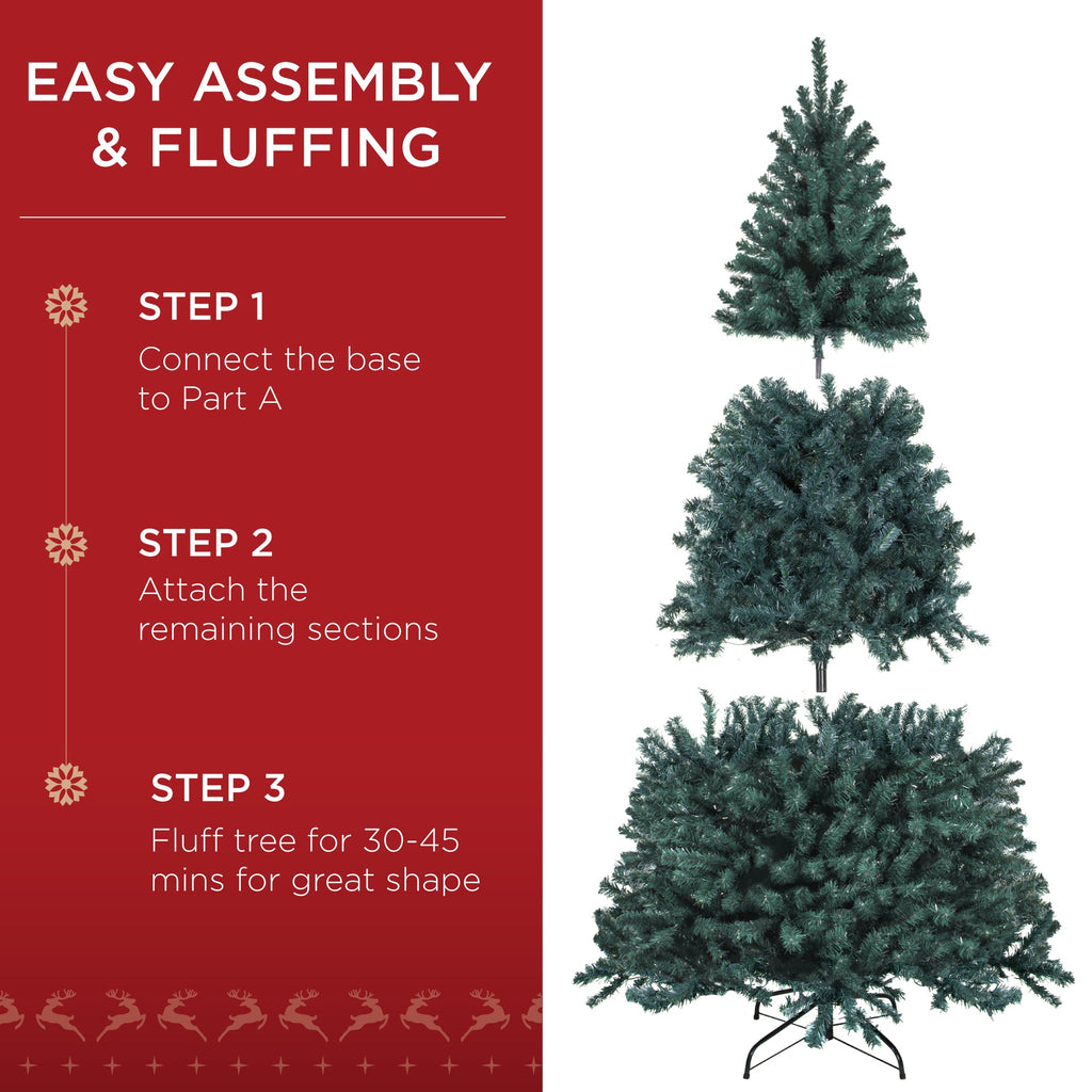 Unlit Artificial Blue Spruce Christmas Tree, w/Easy Assembly