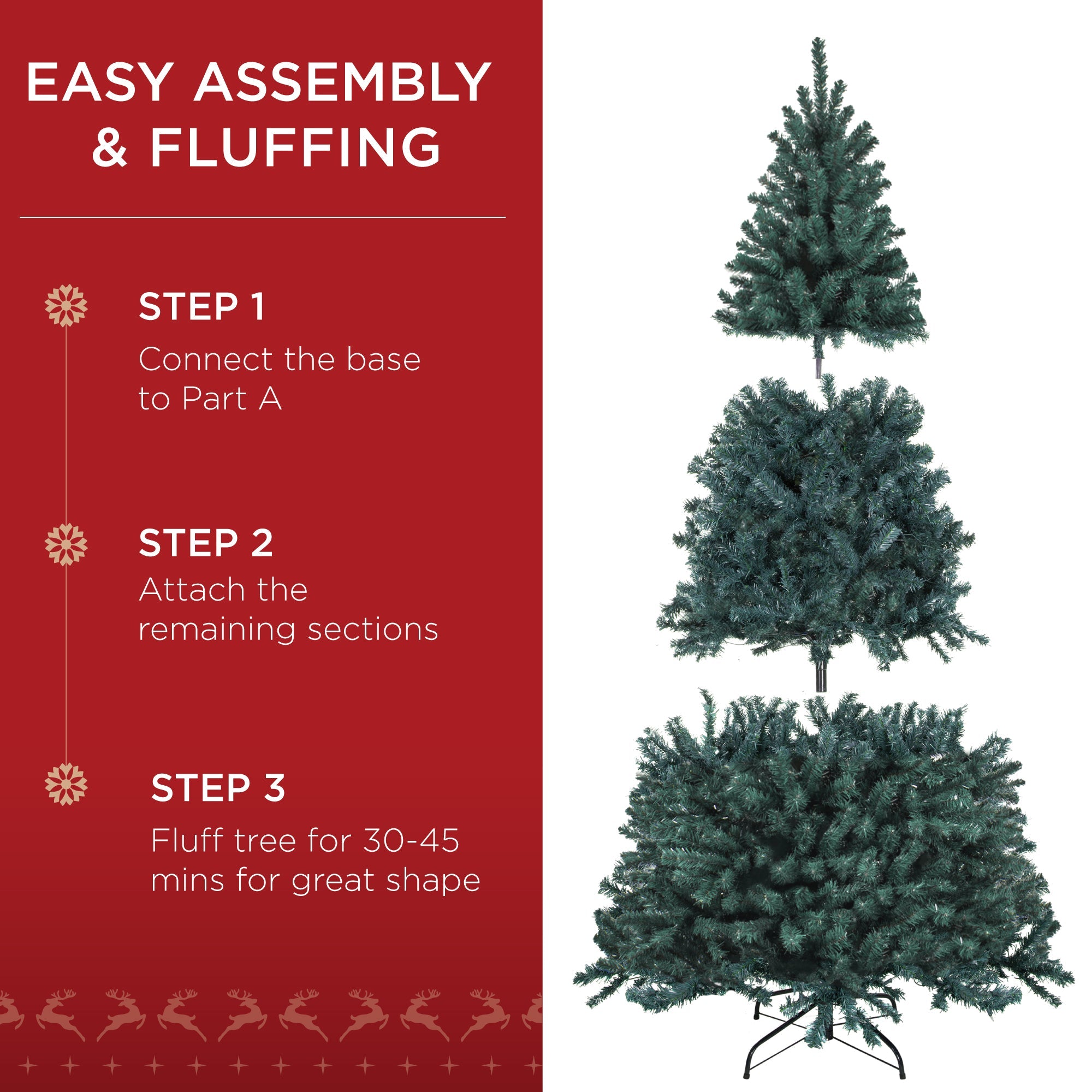 Unlit Artificial Blue Spruce Christmas Tree, w/Easy Assembly