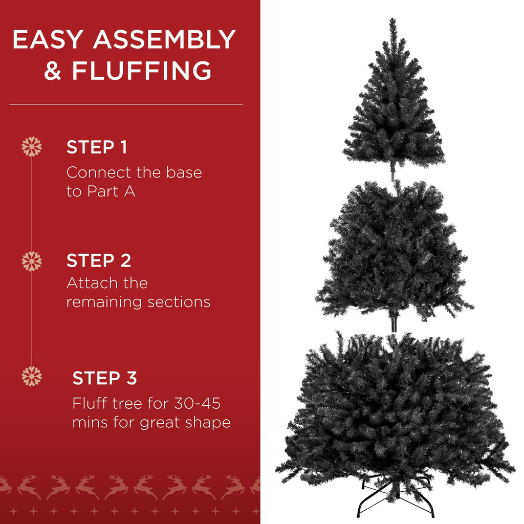 Unlit Artificial Black Spruce Christmas Tree, w/Easy Assembly
