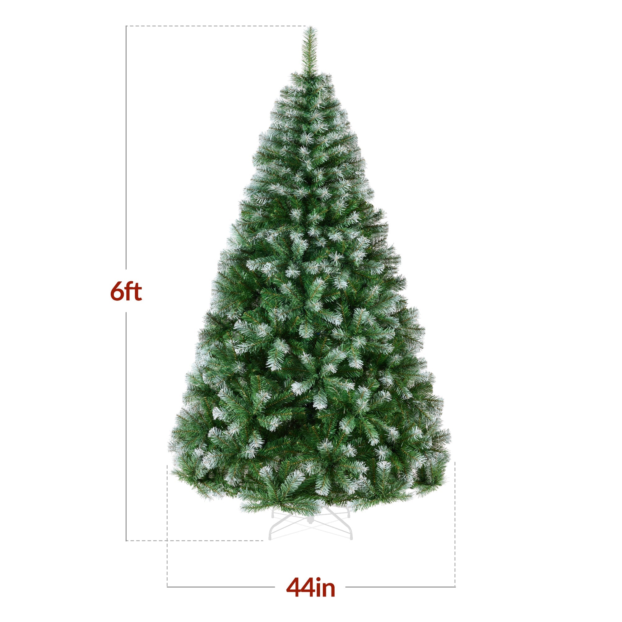 Artificial Frosted Pine Christmas Tree, Unlit Pine Design w/Easy Assembly