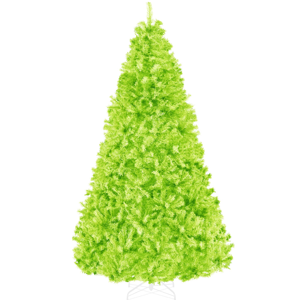 Artificial Lime Green Christmas Tree, Unlit Pine Design w/Easy Assembly