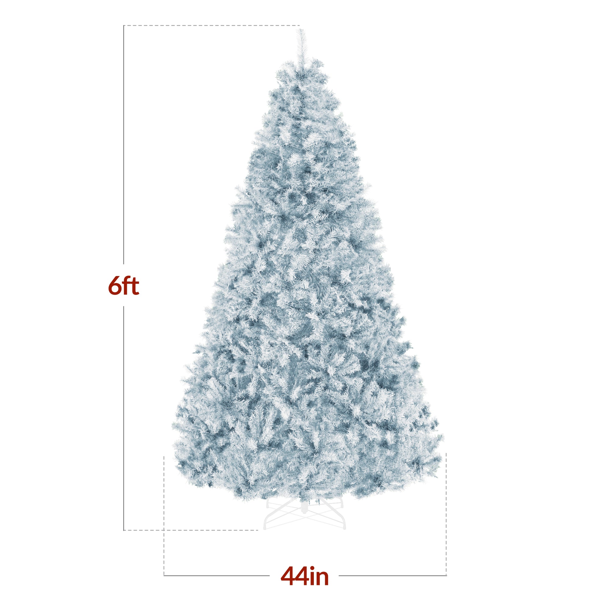 Artificial Ice Blue Christmas Tree, Unlit Pine Design w/Easy Assembly