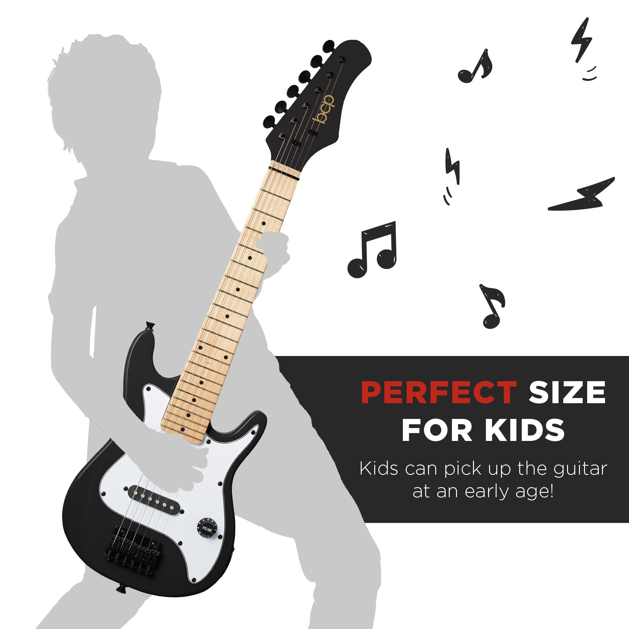 Kids Electric Guitar Beginner Starter Kit w/ 5W Amplifier - 30 in