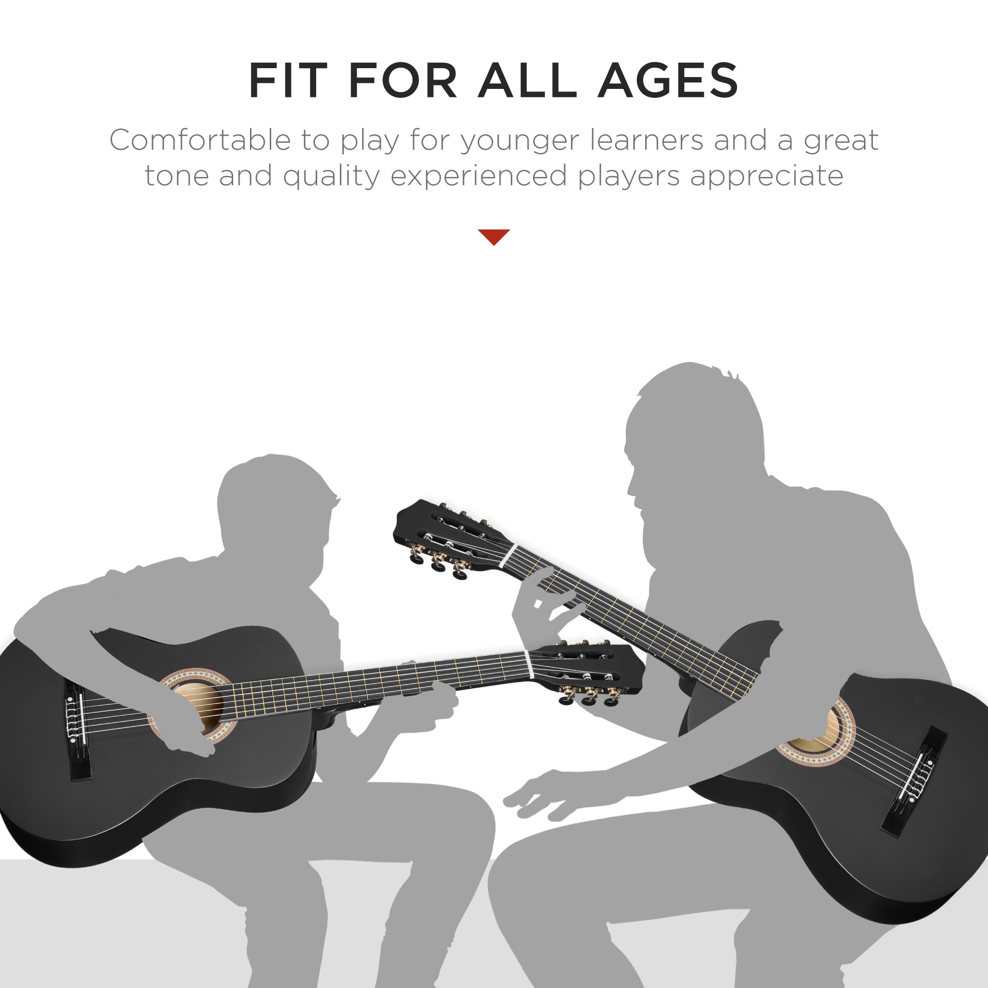 Beginner Acoustic Guitar Set w/ Case, Strap, Extra Strings - 38in