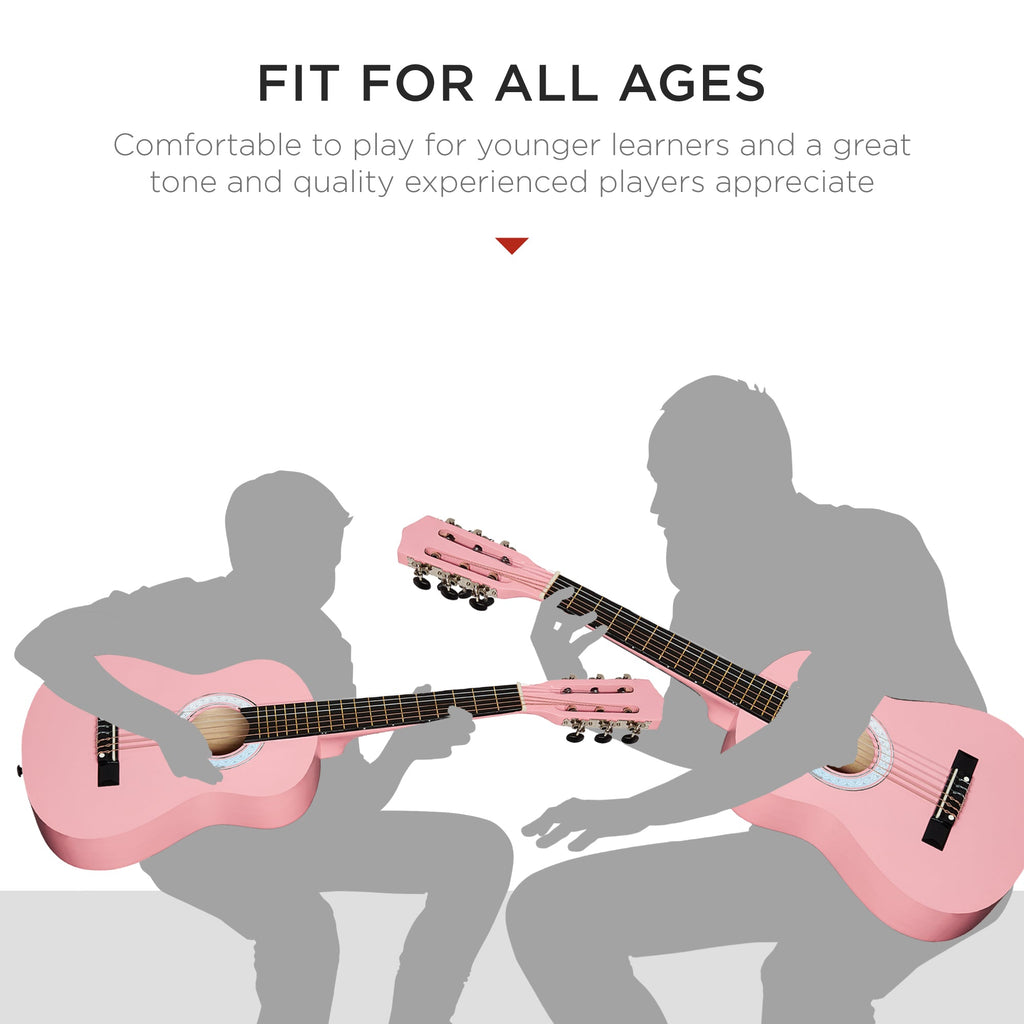 Beginner Acoustic Guitar Set w/ Case, Strap, Extra Strings - 38in