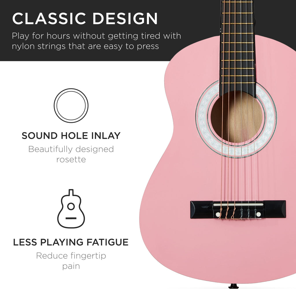 Beginner Acoustic Guitar Set w/ Case, Strap, Extra Strings - 38in