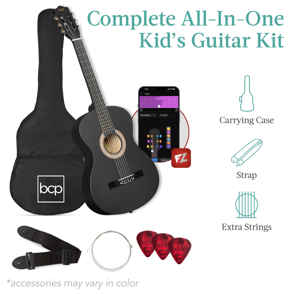 Kids Acoustic Guitar Beginner Starter Kit w/ Carrying Case - 30in