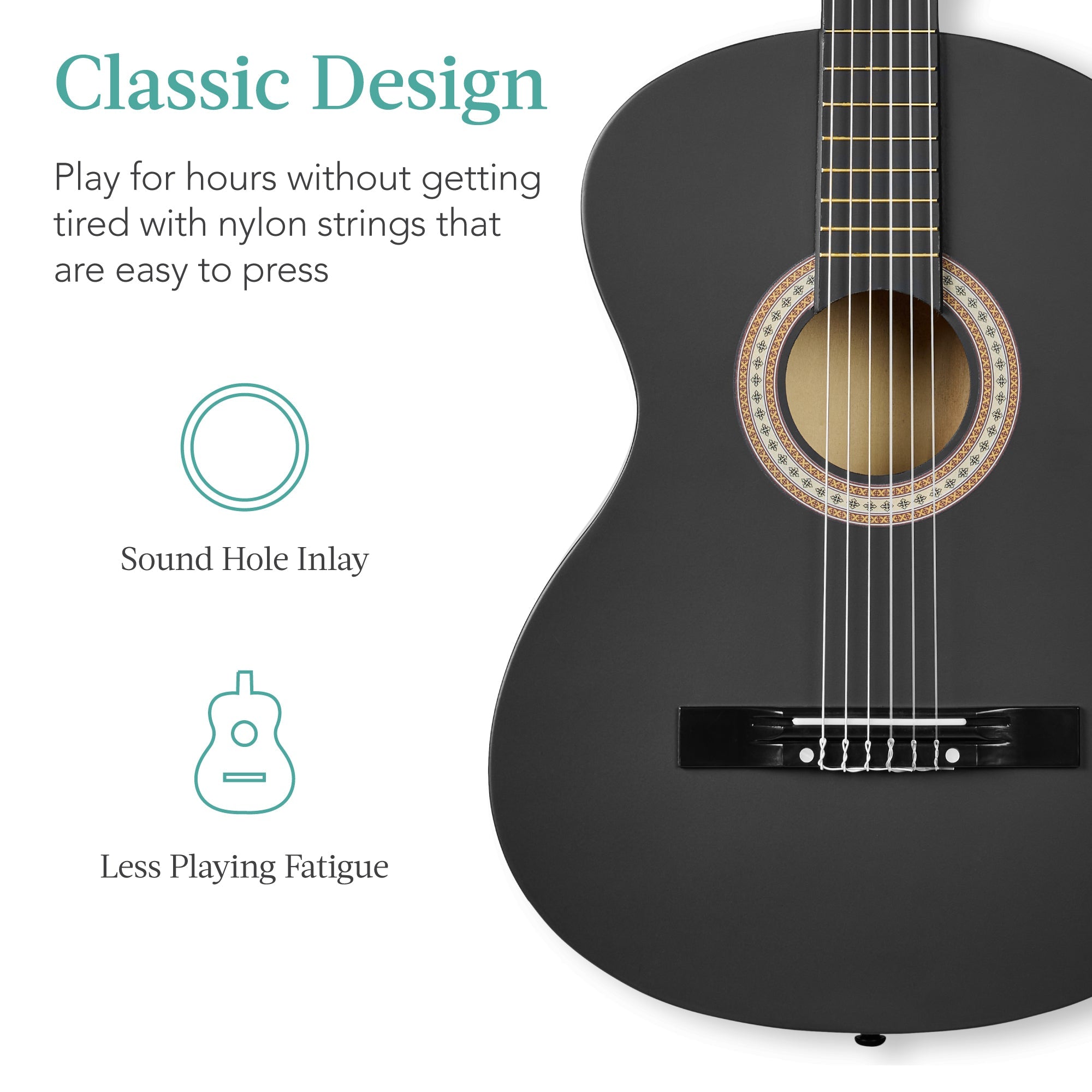 Kids Acoustic Guitar Beginner Starter Kit w/ Carrying Case - 30in