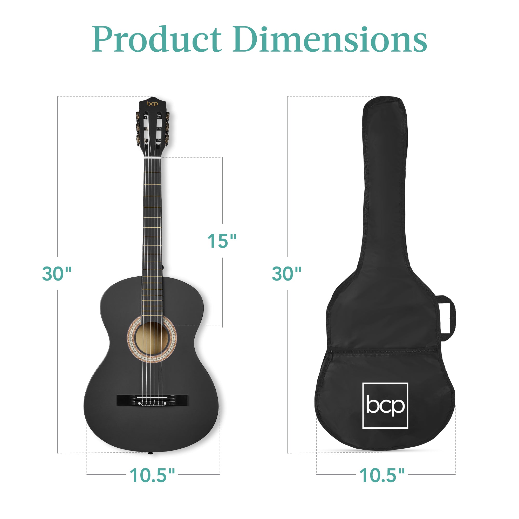 Kids Acoustic Guitar Beginner Starter Kit w/ Carrying Case - 30in