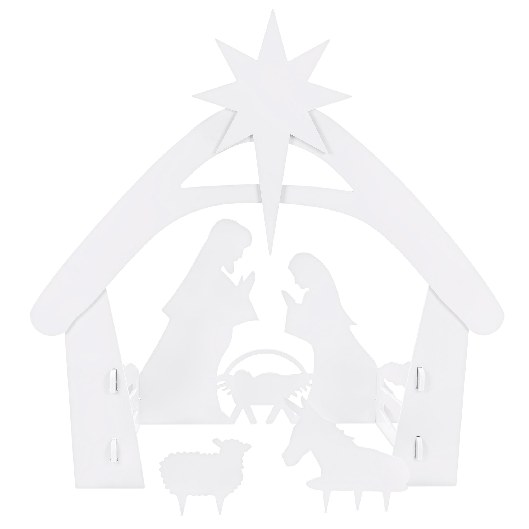 Christmas Nativity Scene Yard Decoration w/ Water Resistant PVC