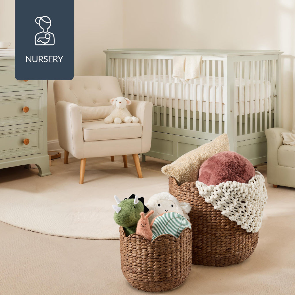 Scalloped 3PC Water Hyacinth Nesting Baskets